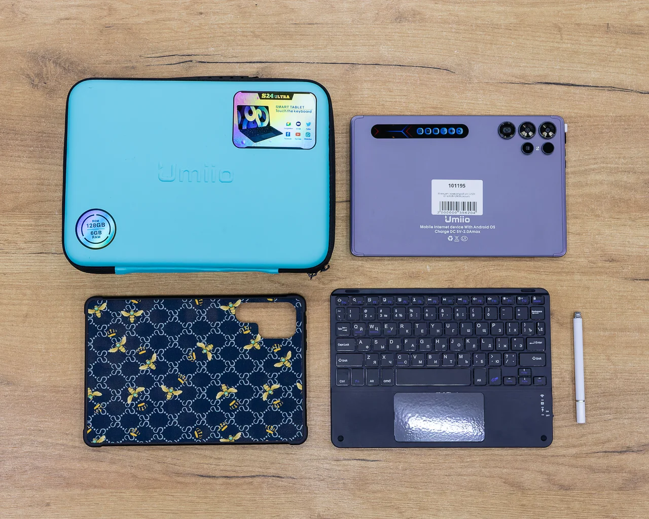 (новый.) Планшет с клавиатурой Umiio S24 Ultra 6GB/128GB (серый)