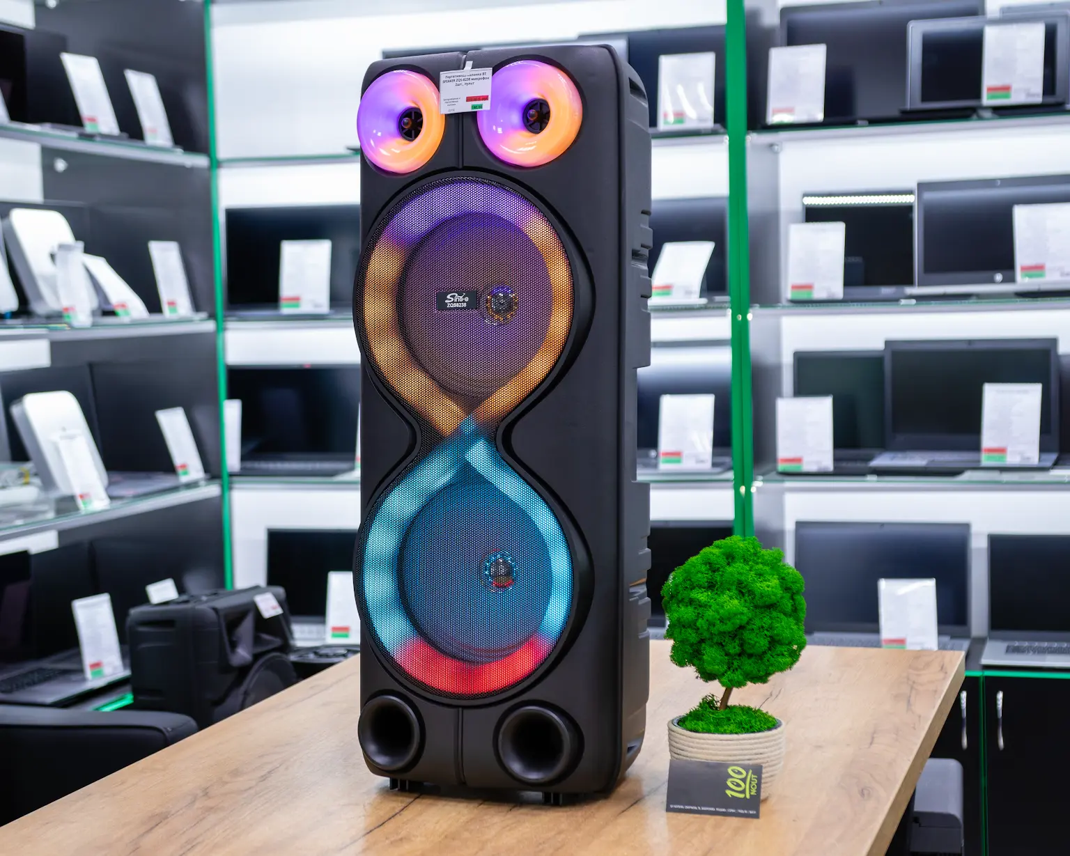 Портативная колонка BT SPEAKER ZQS-8238 микрофон 2 шт., пульт