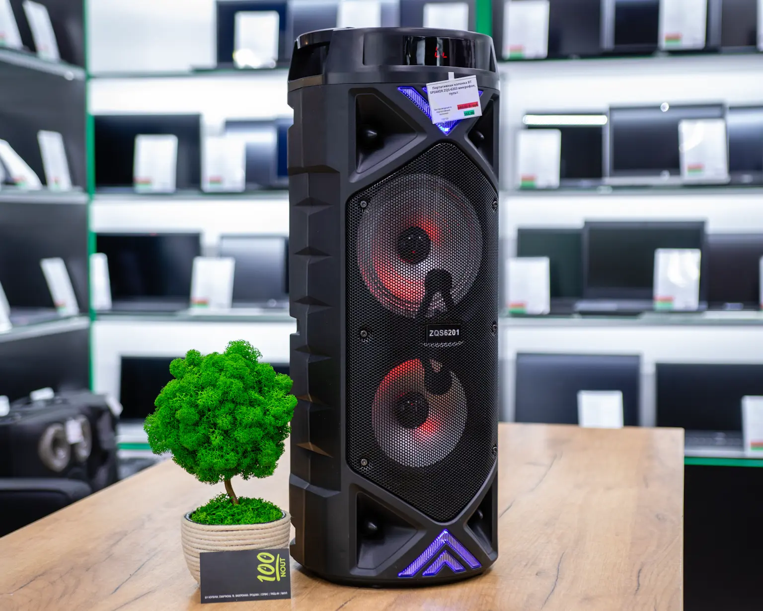 Портативная колонка BT SPEAKER ZQS-6203 микрофон, пульт