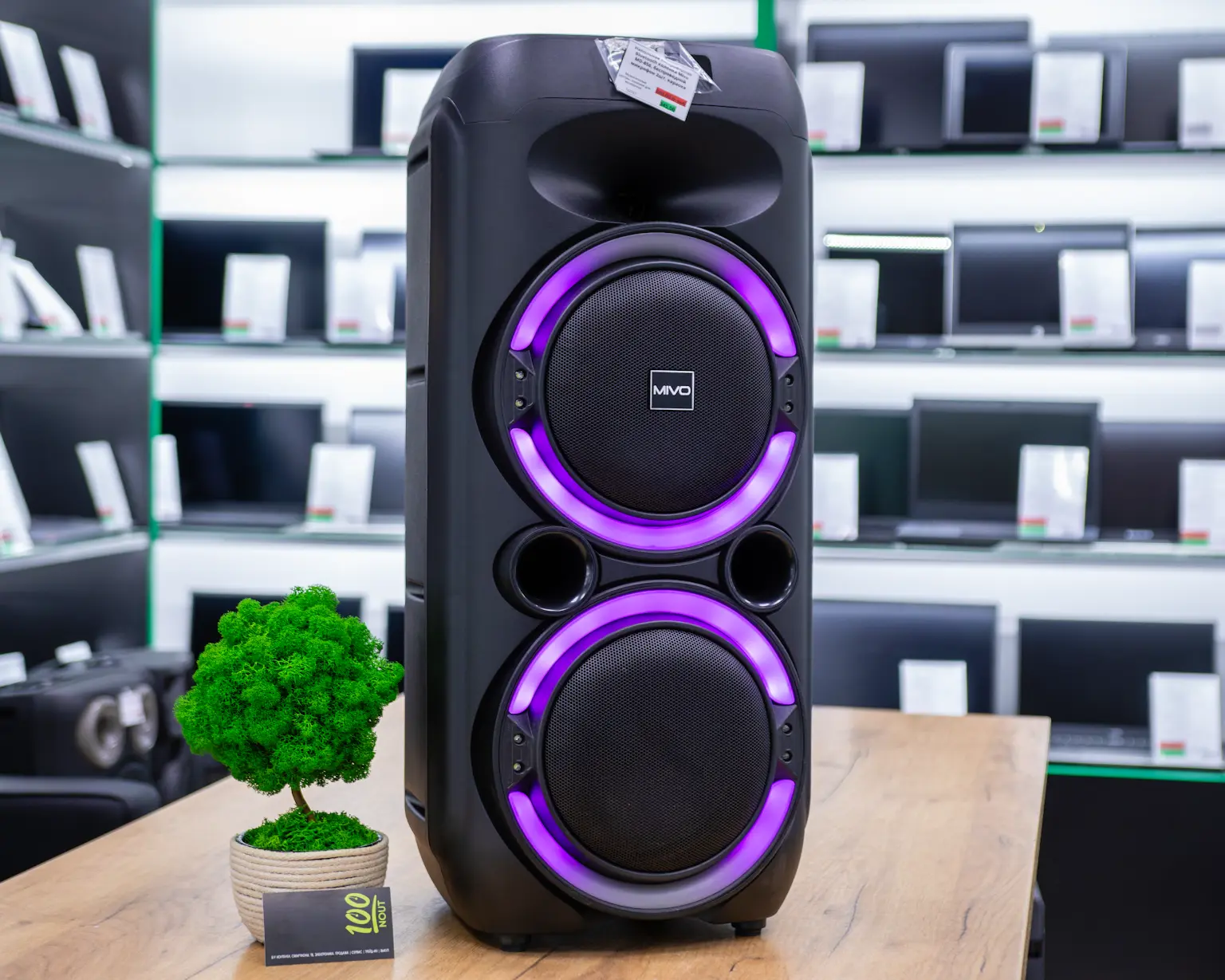 Напольная беспроводная Bluetooth колонка Mivo MD-856, беспроводной микрофон 2шт, караоке