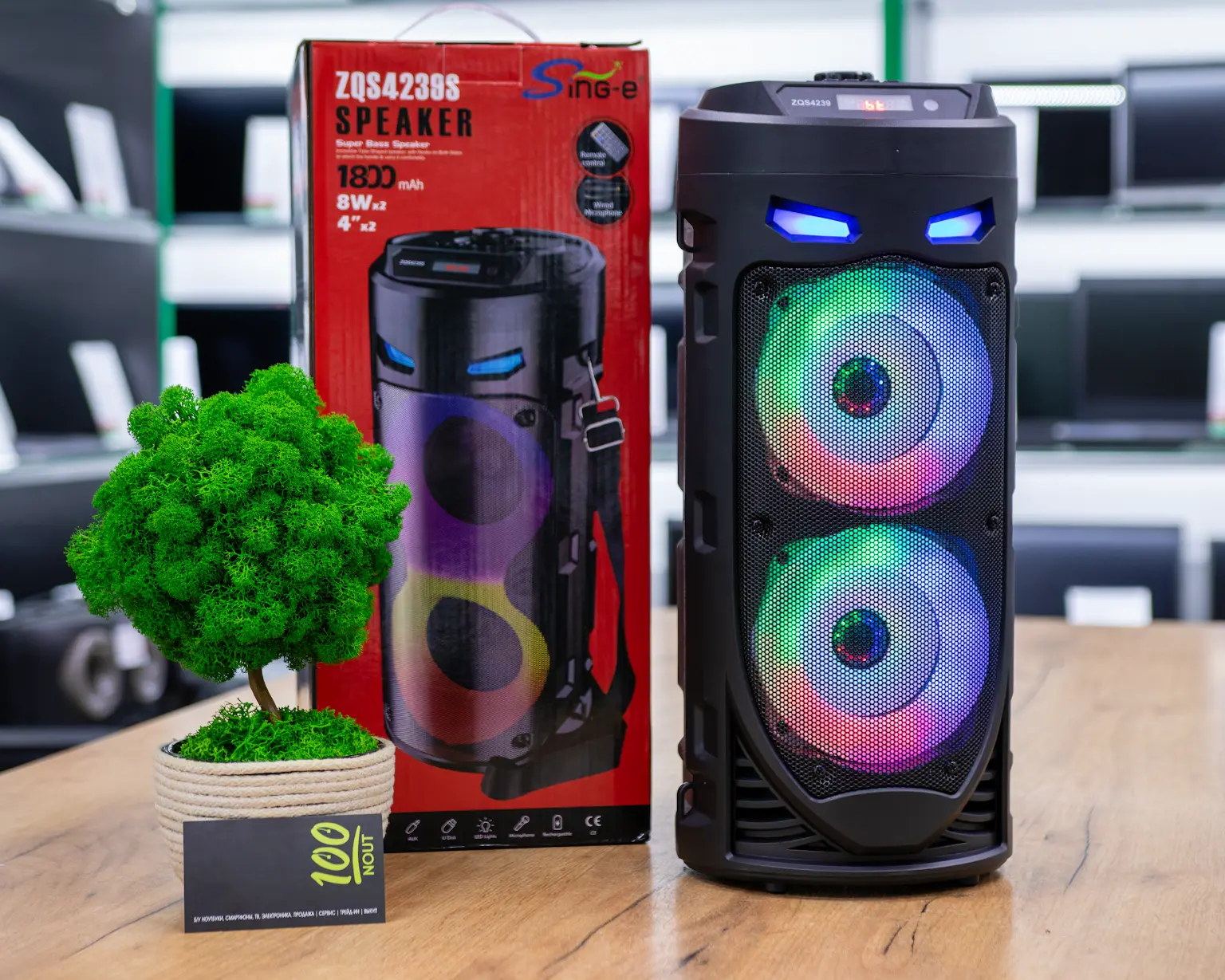 Портативная колонка BT SPEAKER ZQS-4239, микрофон, пульт