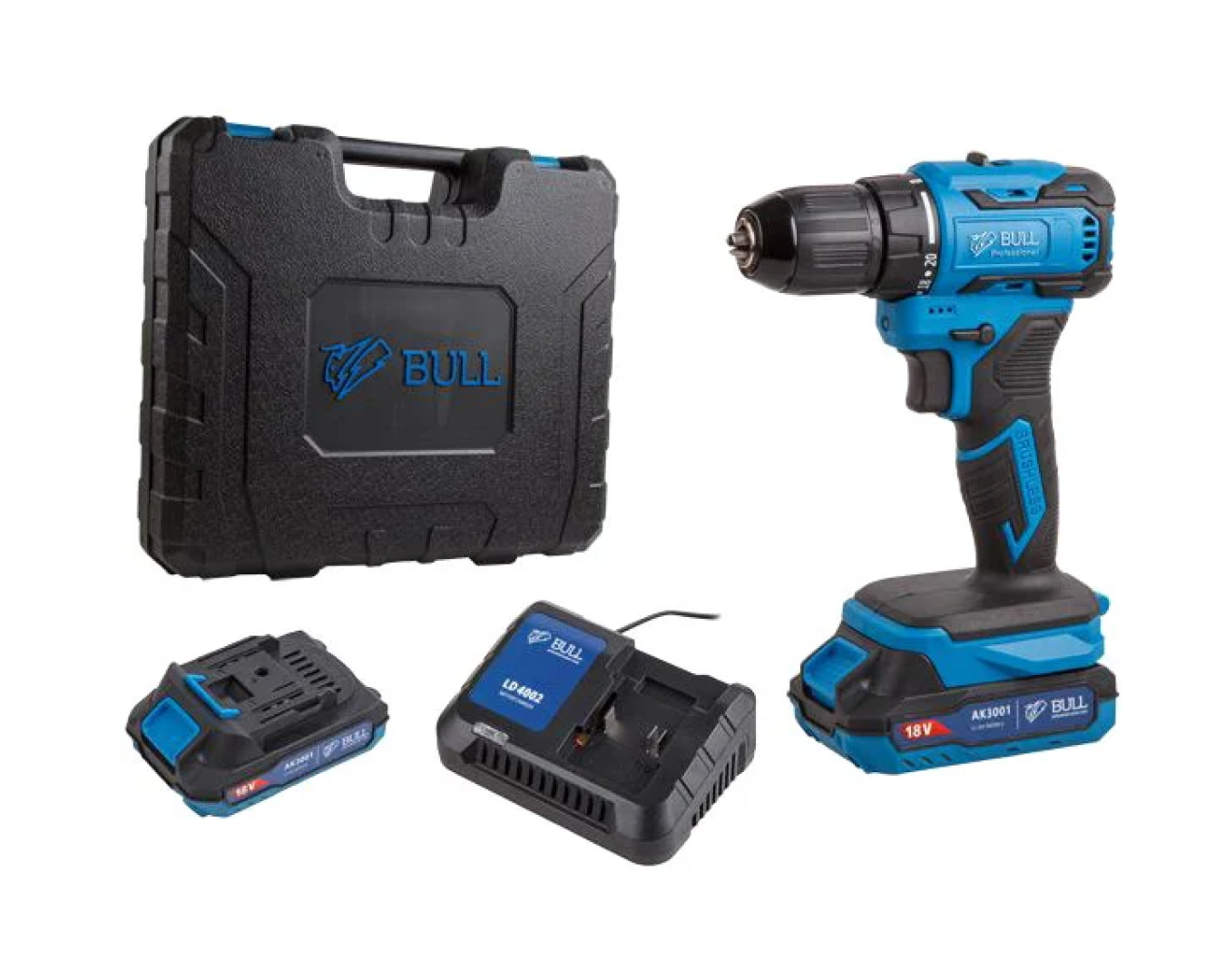 (новый.) Аккумуляторная дрель-шуруповерт Bull SR 1804 (2 АКБ) (1329421)