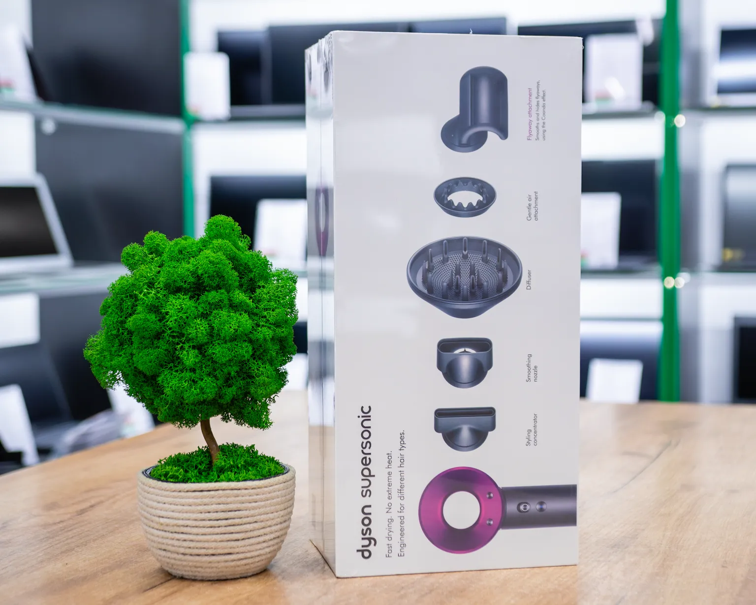 Фен Dyson HD08 Supersonic (серебристый/фуксия), люкс аналог.