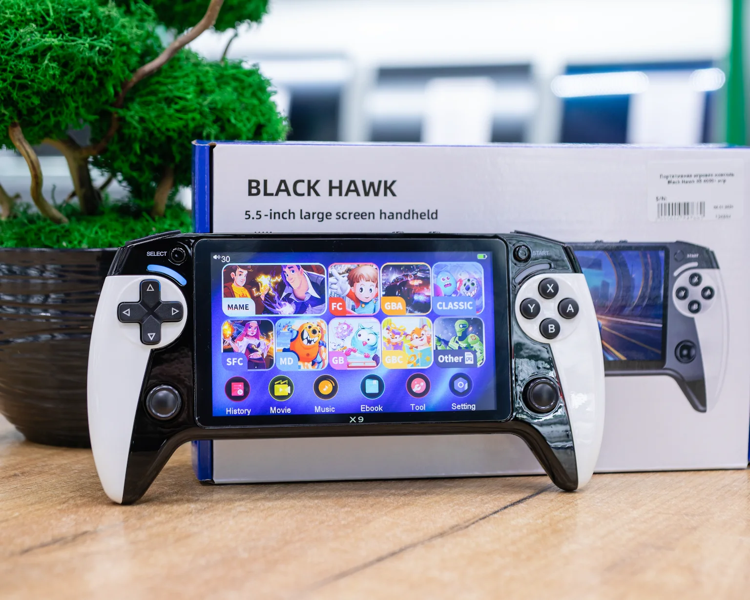 Портативная игровая консоль Black Hawk X9 4000+ игр