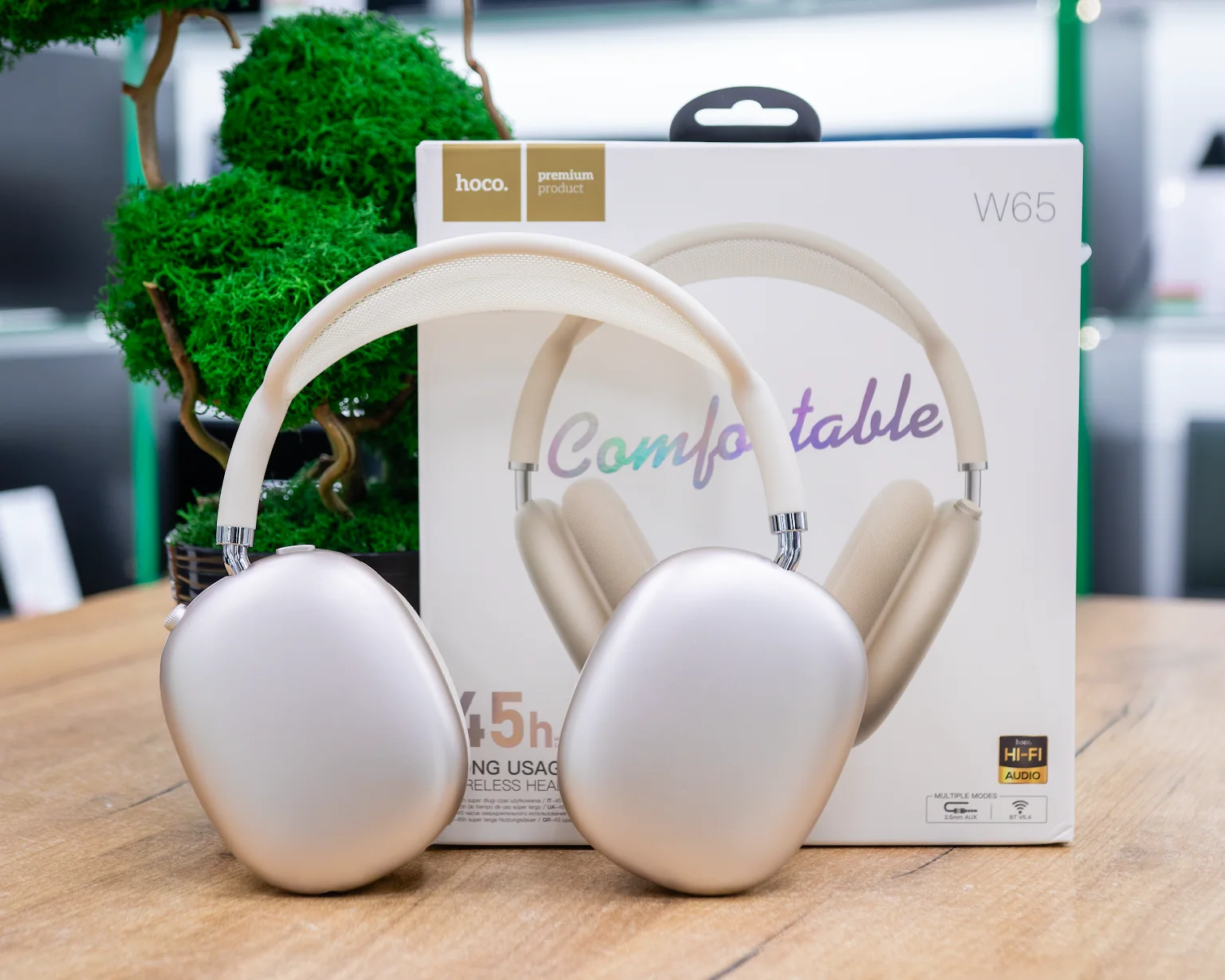 (новый.) Беспроводные наушники Hoco W65 (золотистый)