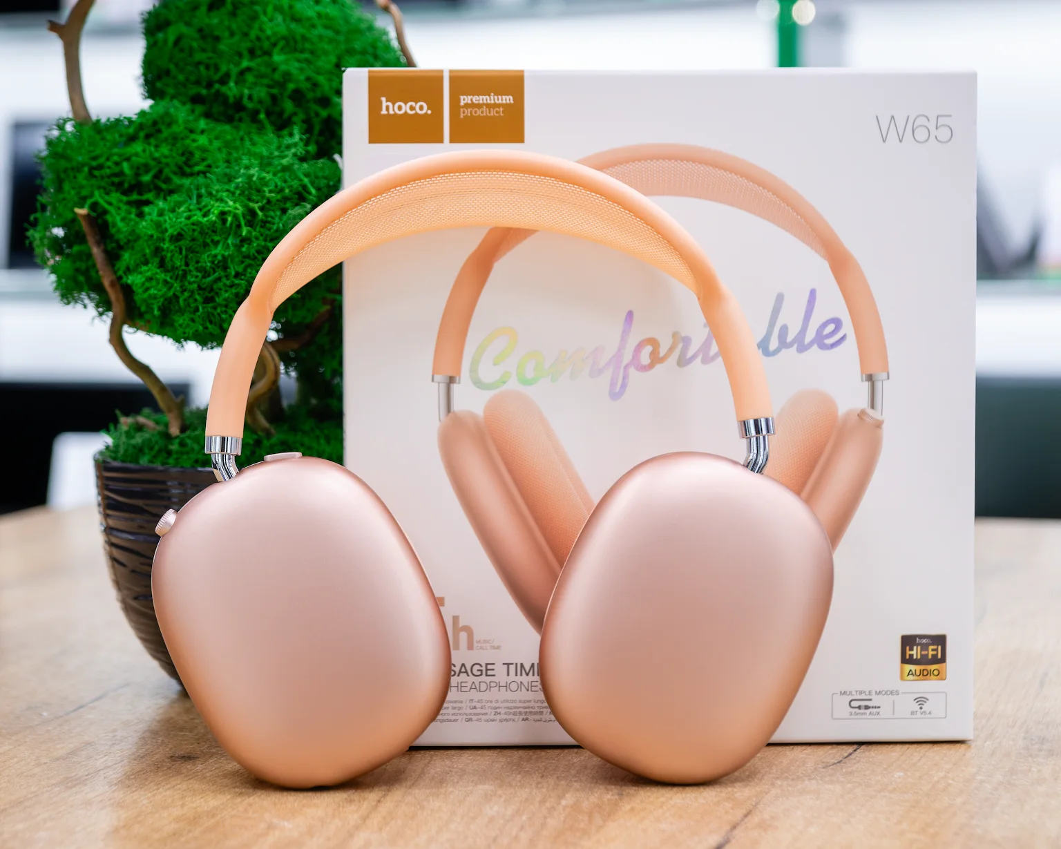 (новый.) Беспроводные наушники Hoco W65 (оранжевый)