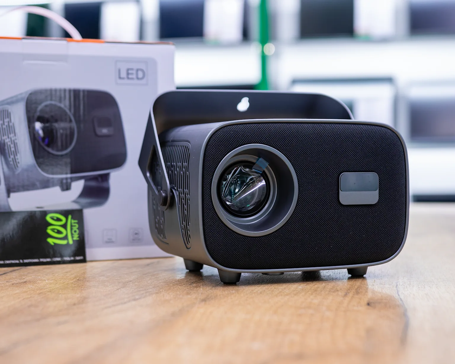 (новый.) Портативный домашний проектор A10 FullHD, серый