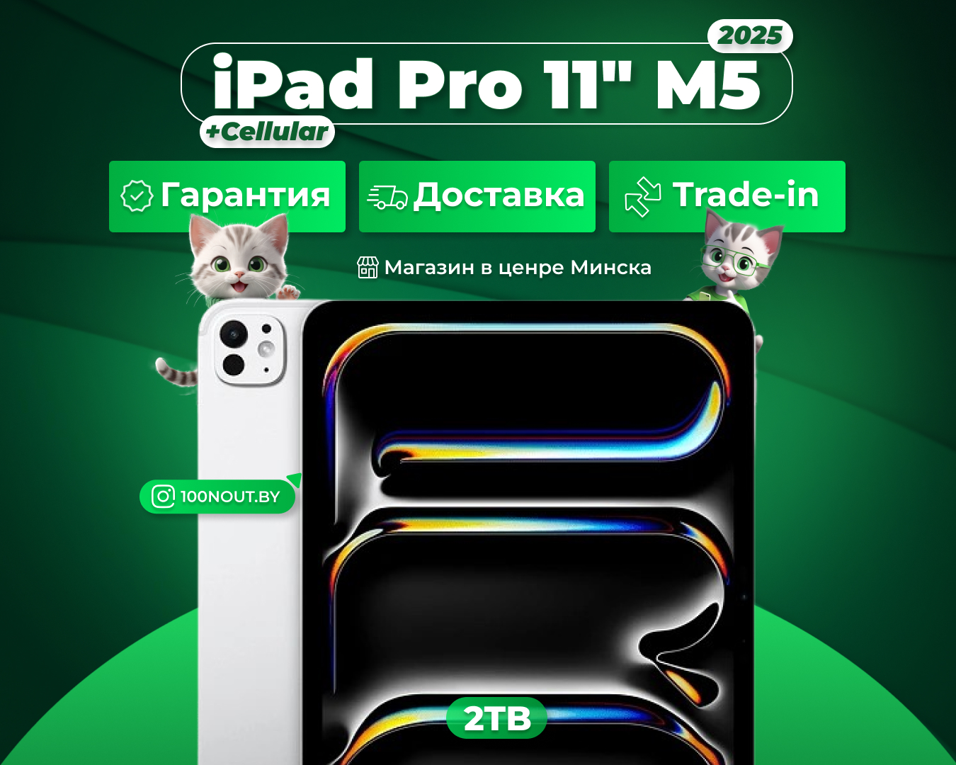 (новый. запечатан.) Apple iPad Pro 11 M5 2025 2TB Wi-Fi + Cellular (серебристый) ME6A4